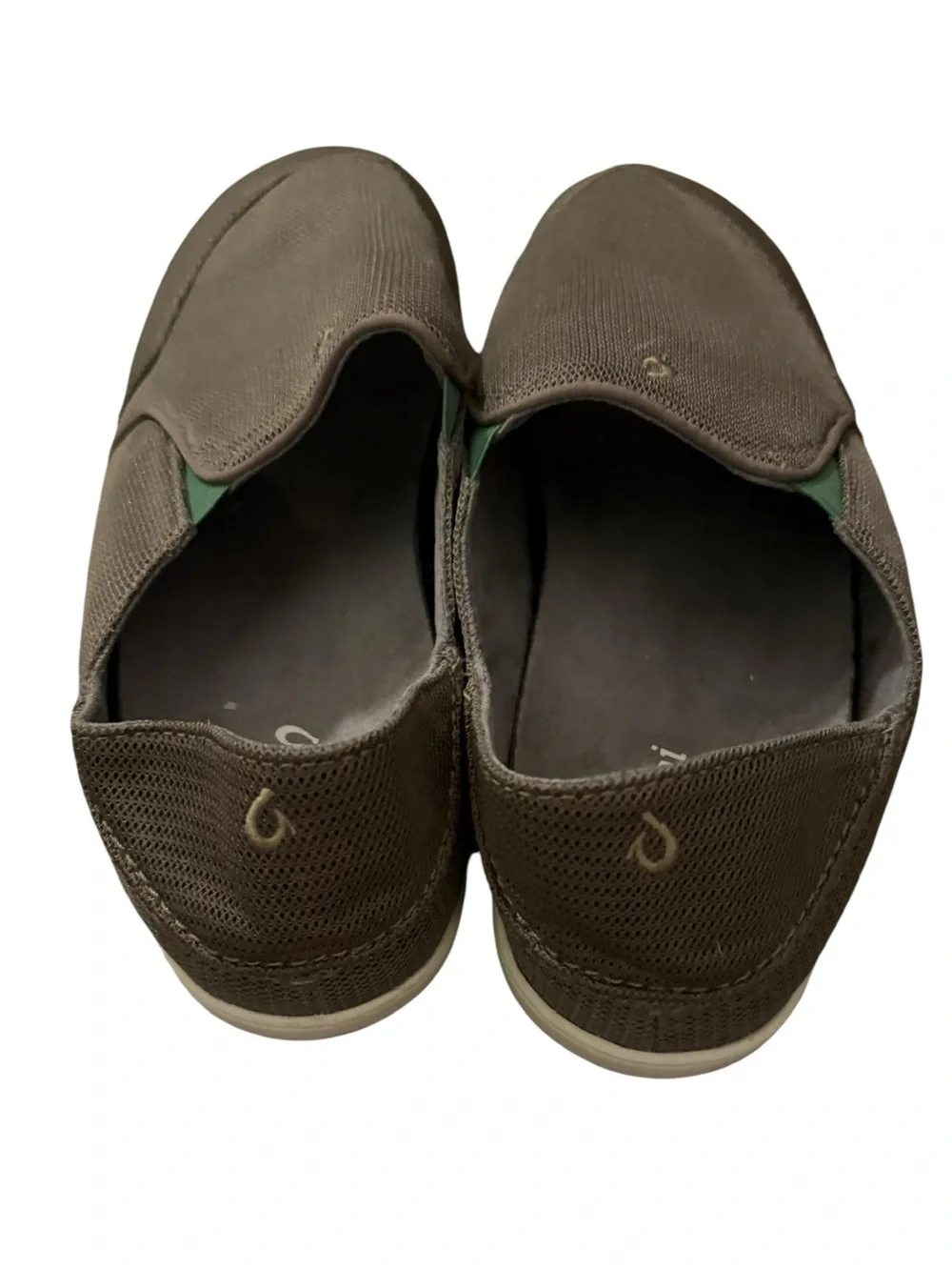 OluKai Men's Nohea Mesh Slip-On Loafers in Dark Shadow Size 13